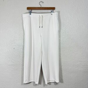 Members Mark Sandwash Crop Pant XL Scuba Butter Soft Cream Wide Leg Modal 24154